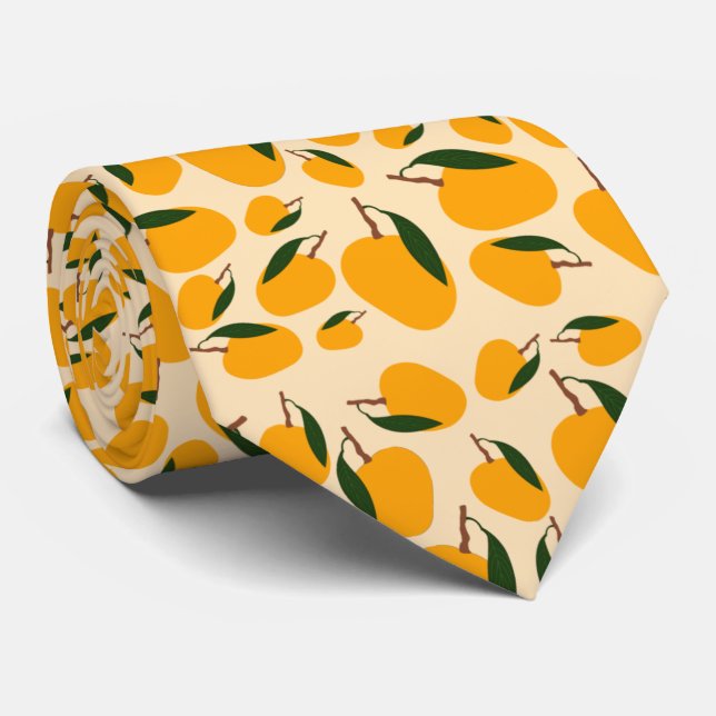 Cravate Motif de fruits d'été Mango (Roulé)