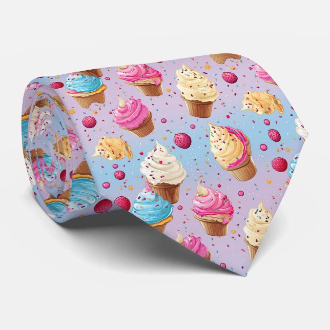 Cravate motif de glace carrelé cool (Roulé)