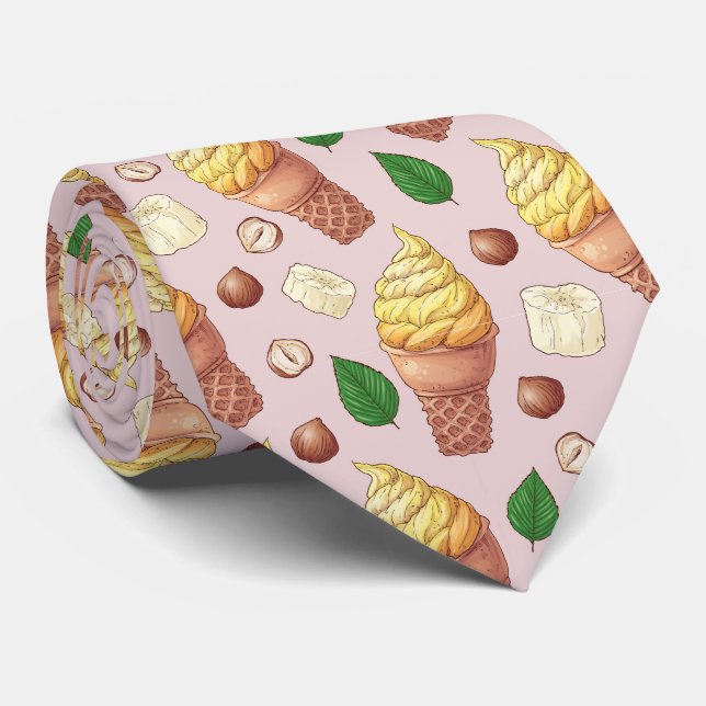Cravate motif de glace carrelé cool (Roulé)