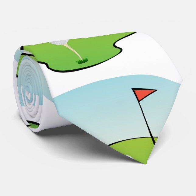 Cravate Motif de golf amusant (Roulé)