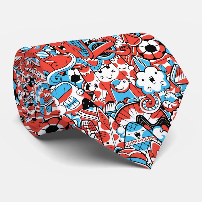 Cravate motif de graffiti cool (Roulé)