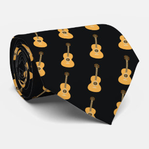 Cravate Motif de guitare acoustique marron Instrument de m