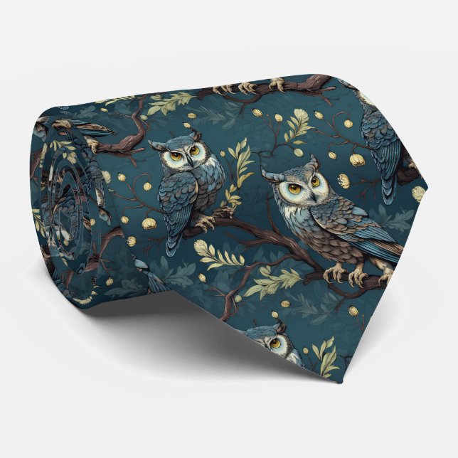 Cravate motif de hibou cool carrelé (Roulé)