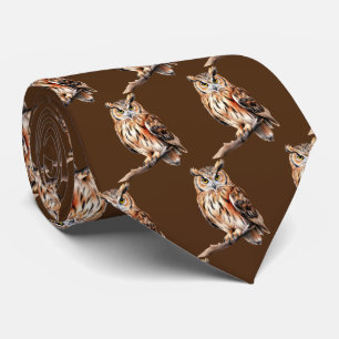 Cravate motif de hibou cool carrelé