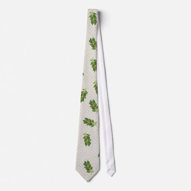 Cravate Motif de houx de vacances (Devant)