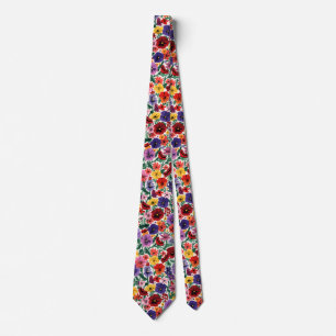 Cravate Motif de jardin floral de pensées printanières lum