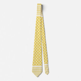 Cravate Motif de keffiyeh palestinien blanc et jaune