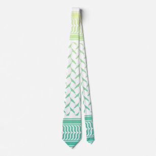 Cravate Motif de Kuffiyeh palestinien jaune citron vert me