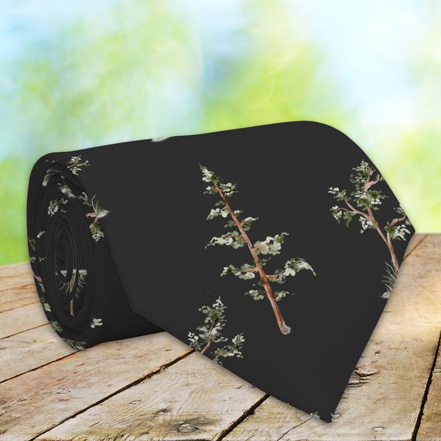 Cravate Motif de la forêt d'arbres verts (Close up)