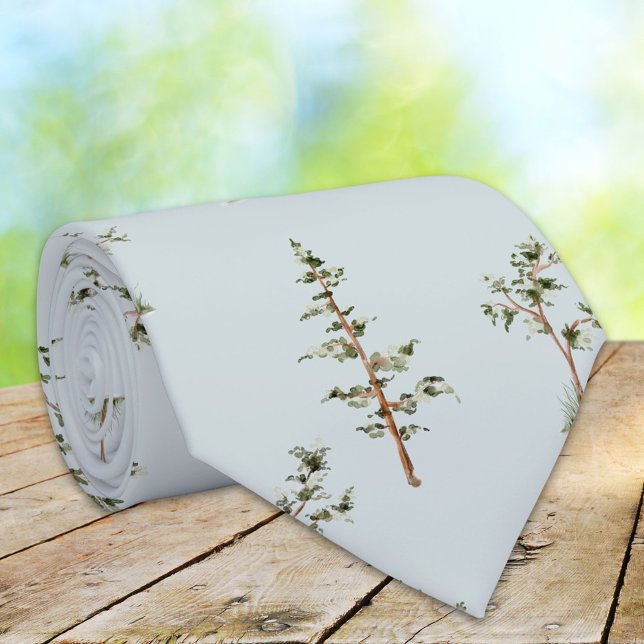 Cravate Motif de la forêt d'arbres verts (Close up)