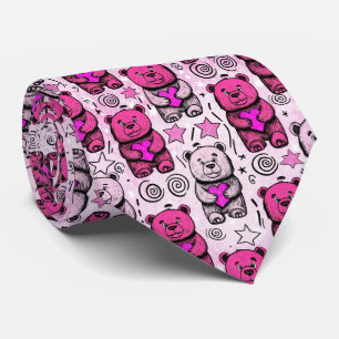 Cravate Motif de la Saint-Valentin Ourson Mignon