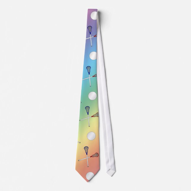 Cravate Motif de lacrosse d'arc-en-ciel (Devant)