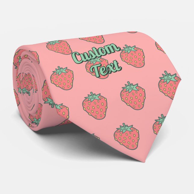 Cravate Motif de l'icône fraise (Roulé)