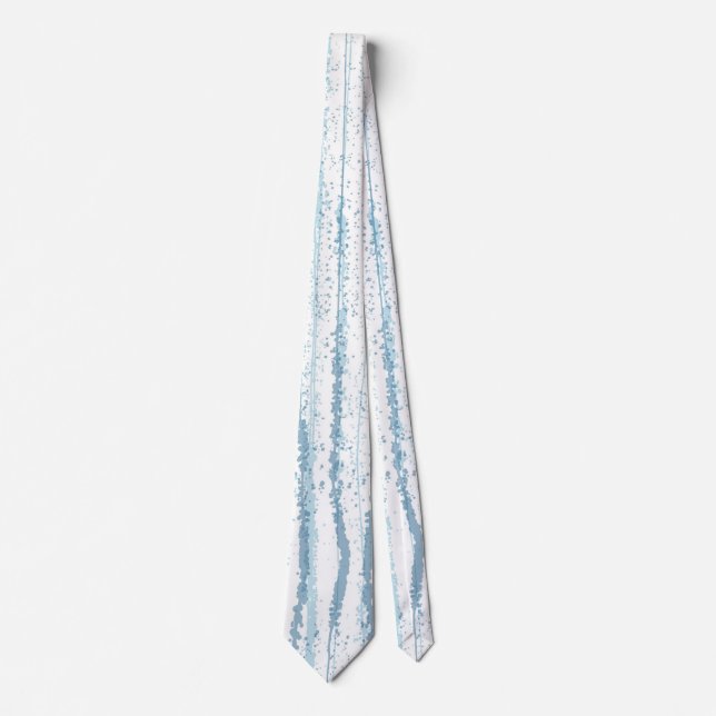 Cravate Motif de ligne d'aquarelle bleue (Devant)