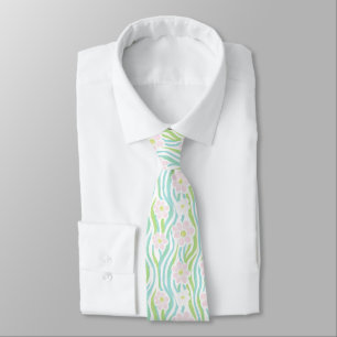 Cravate Motif de ligne florale abstrait moderne (8)