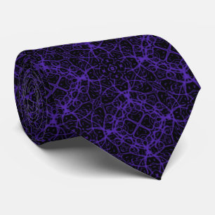 Cravate Motif de ligne ratissée violet abstrait sur fond n