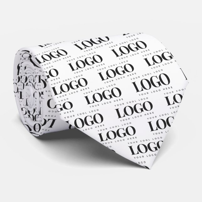 Cravate Motif de logo Entreprise Rectangle personnalisé (Roulé)