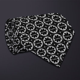 Cravate Motif de logo noir rond