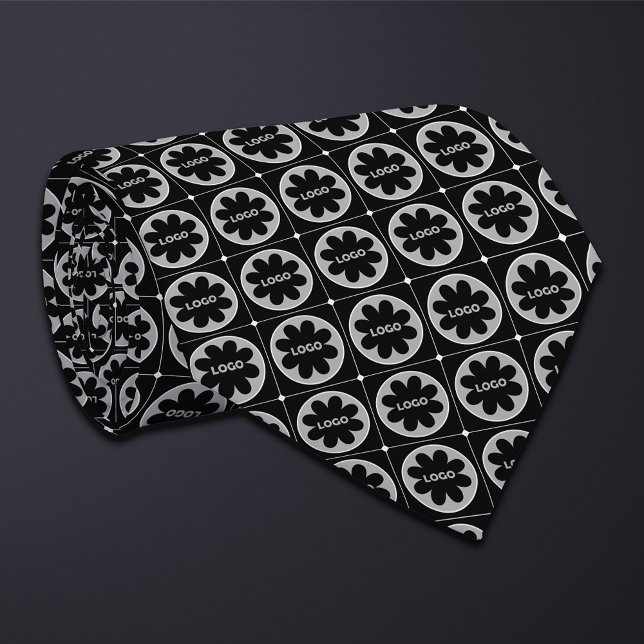 Cravate Motif de logo noir rond (Créateur téléchargé)