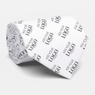 Cravate Motif de logo professionnel blanc personnalisé