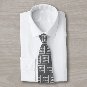 Cravate Motif de logo professionnel personnalisé sur gris