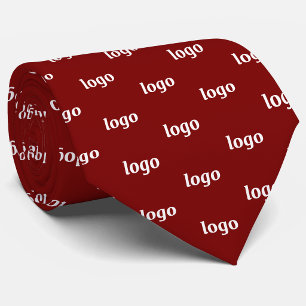 Cravate Motif de logo simple Rouge bordeaux foncé Entrepri