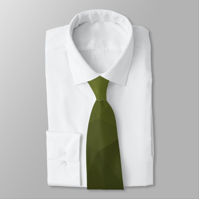 Cravate Motif de maillage géométrique vert foncé de l'armé (Attaché)