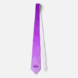 Cravate Motif de maille géométrique à dégradé violet Monog