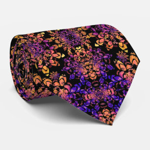 Cravate Motif de Mandala Abstrait en bronze violet