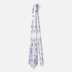 Cravate Motif de mandala bleu