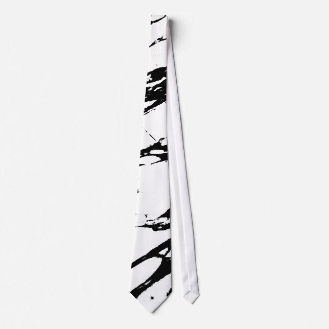 Cravate Motif de marbre noir et blanc moderne (Devant)
