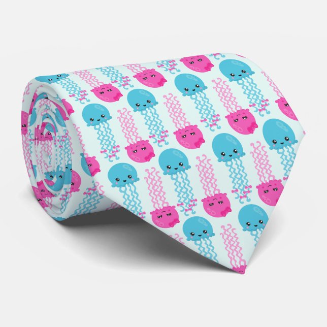 Cravate Motif de méduses, Mignonne méduse, Sea Animaux (Roulé)