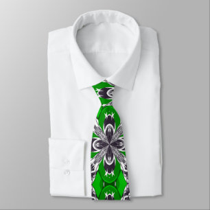 Cravate Motif de mosaïque vert et blanc de l'herbe