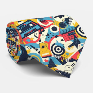 Cravate motif de musique des années 80 cool