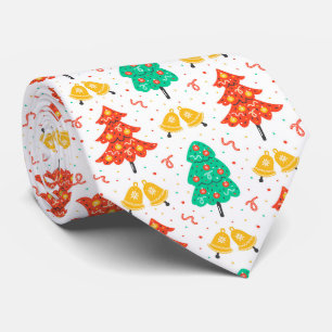 Cravate motif de Noël carrelé