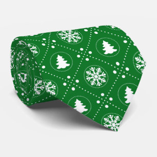 Cravate Motif de Noël de la fête verte classique