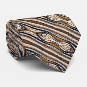 Cravate Motif de noeud de grain de bois