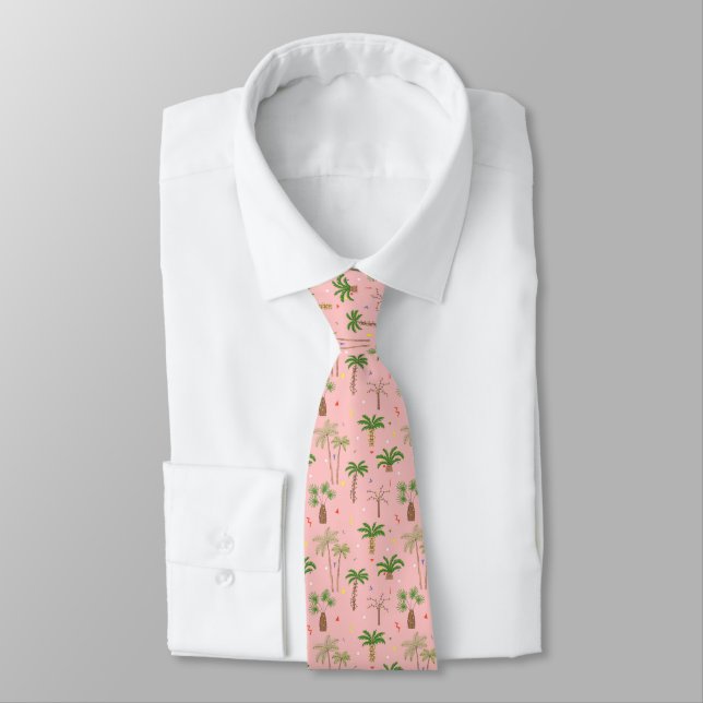 Cravate Motif de palmiers de Noël tropicaux (Attaché)