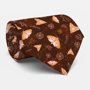Cravate motif de papillon orange magnifique