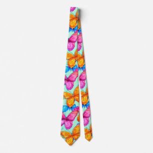 Cravate Motif de papillons colorés