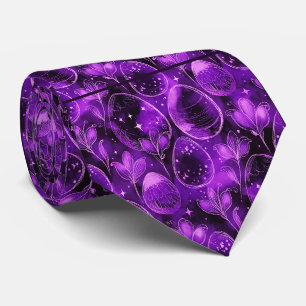Cravate Motif de Pâques gothique violet