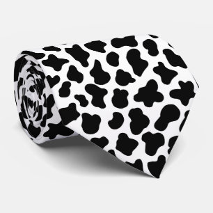 Cravate Motif de peau de vache noir et blanc