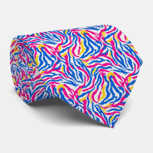 Cravate Motif de peau de zèbre lumineux