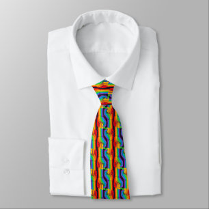 Cravate Motif de poing arc-en-ciel