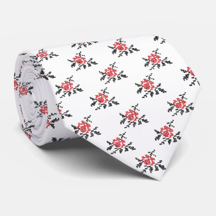 Cravate motif de point de croisement rose