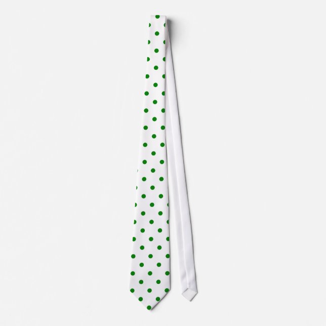Cravate Motif de point vert classique de polka sur la (Devant)