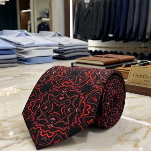Cravate Motif de points roses et rouges et de gribouillis