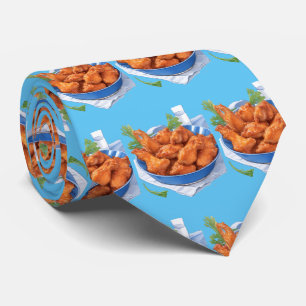 Cravate motif de poulet frit cool carrelé