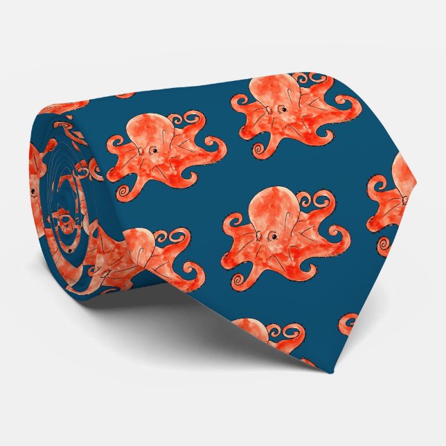 Cravate motif de poulpe de mer (Roulé)