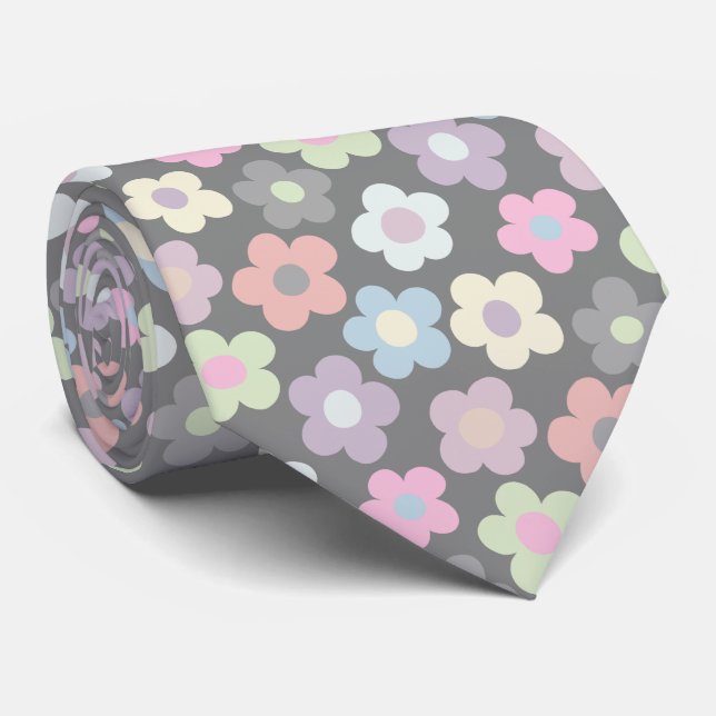 Cravate Motif de prairie florale mignonne (Roulé)